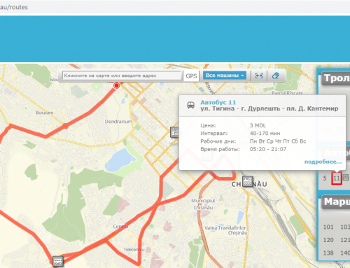 Implementarea proectului de monitorizare prin GPS a transportului public din mun. Chisinau